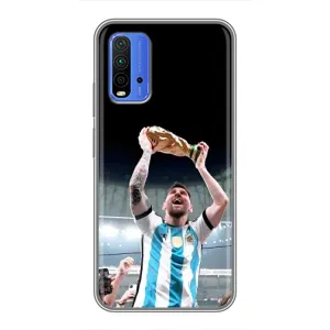 Чехлы Лео Месси Аргентина для Xiaomi Redmi 9T (Счастливый Месси)