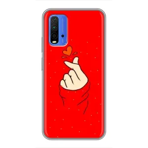 Чохол (Знак сердечка) для Xiaomi Redmi 9T (Сердечко на червоному)