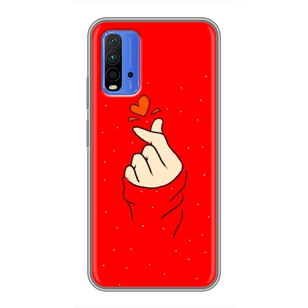 Чехол с рисунком «Сердце на красном» для Xiaomi Redmi 9T Чехол с рисунком «Сердце на красном» для Xiaomi Redmi 9T