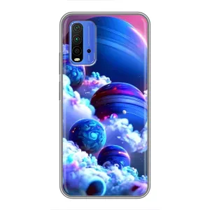 Чехлы КОСМОС для Xiaomi Redmi 9T (Синие планеты)