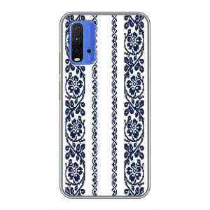 Силіконовый Чохол на Xiaomi Redmi 9T з картинкой Вишиванки (Синя вишиванка)