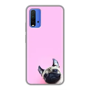 Бампер для Xiaomi Redmi 9T з картинкою "Песики" (Собака на рожевому)
