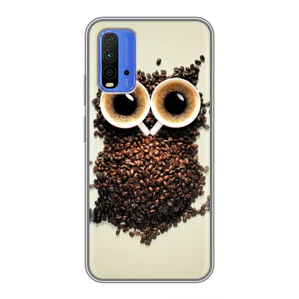 Чехол с рисунком «Сова с зерен кофе» для Xiaomi Redmi 9T Чехол с рисунком «Сова с зерен кофе» для Xiaomi Redmi 9T
