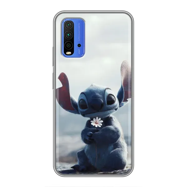 Чехол с рисунком «Стич с цветочком» для Xiaomi Redmi 9T Чехол с рисунком «Стич с цветочком» для Xiaomi Redmi 9T