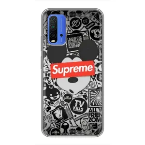 Чехол с Брендами одежды на Редми 9т (Supreme Маус)