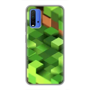 Чехлы для Xiaomi Redmi 9T (Персонажи Майн Крафт) (Текстура)