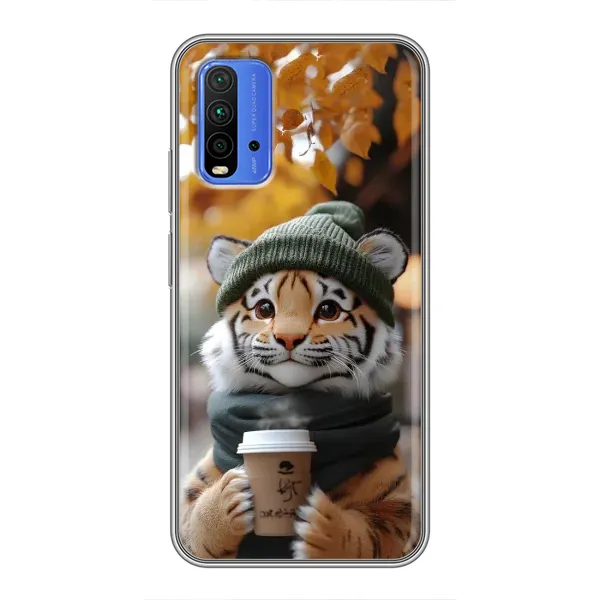 Чехол с рисунком «Тигр с кофе» для Xiaomi Redmi 9T Чехол с рисунком «Тигр с кофе» для Xiaomi Redmi 9T
