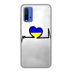 Силиконовый Чехол на Xiaomi Redmi 9T (Я-Украина) (Украинская кардиограмма)