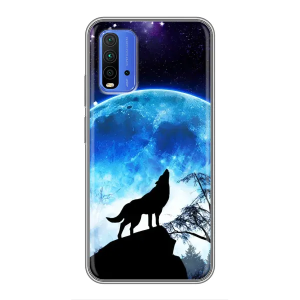 Чехол с рисунком «Воет на луну» для Xiaomi Redmi 9T Чехол с рисунком «Воет на луну» для Xiaomi Redmi 9T