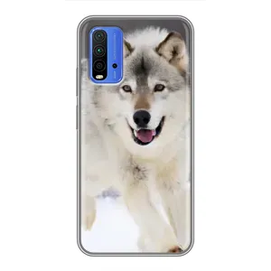 Чехол с Волком на Xiaomi Redmi 9T (Волк на снегу)