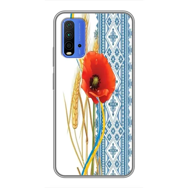 Чехол с рисунком «Вышиванка с цветком» для Xiaomi Redmi 9T Чехол с рисунком «Вышиванка с цветком» для Xiaomi Redmi 9T