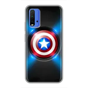 Чехол с Щитом Капитана Америки на Xiaomi Redmi 9T (Яркий Щит Капитана)