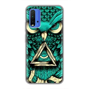 Чехлы с принтом СОВЫ для Xiaomi Redmi 9T (Зеленая сова)