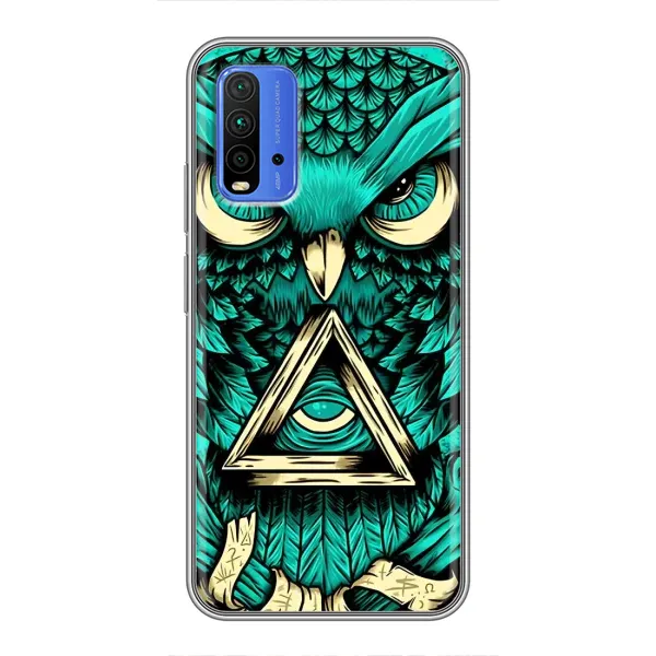 Чехол с рисунком «Зеленая сова» для Xiaomi Redmi 9T Чехол с рисунком «Зеленая сова» для Xiaomi Redmi 9T