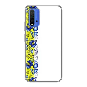 Силіконовый Чохол на Xiaomi Redmi 9T з картинкой Вишиванки (Жовто-біла вишиванка)