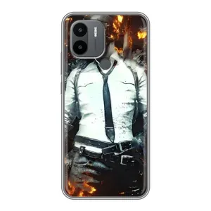 Силиконовый чехол с картинкой "Герой Pubg" на Xiaomi Redmi A1 Plus (Man Пубг)