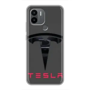 Силіконовий бампер з картинкою машини на Xiaomi Redmi A1 Plus (Logo TESLA)