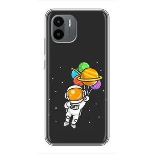 Силіконовый Чохол з принтом "Космонавти" на Xiaomi Redmi A1 (Космонавт з кульками)