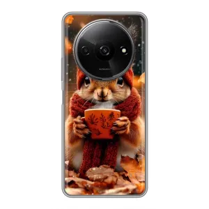 Друкований чохол 'Звірята з кавою' для Xiaomi Redmi A3 (Білка з кавою)