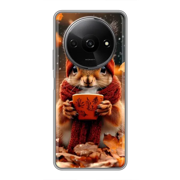Чехол с рисунком «Белка с кофе» для Xiaomi Redmi A3 Чехол с рисунком «Белка с кофе» для Xiaomi Redmi A3