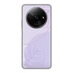 Чехол цветочный дизайн для Xiaomi Redmi A3 (Монстера фиолетовая)