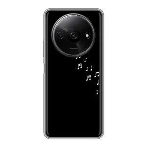 Чохол з картинками на чорному фоні для Xiaomi Redmi A3 (Ноти)