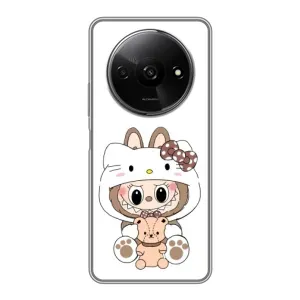 Чехол с принтом Лабубу для Xiaomi Redmi A3x (Белый Лабубу)