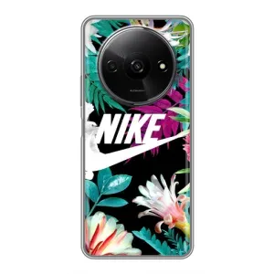 Силіконовый Чохол на Xiaomi Redmi A3x з картинкою НАЙК (Квітковий Nike)