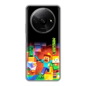 Чехлы для Xiaomi Redmi A3x (Персонажи Майн Крафт) (Герой Майнкрафт)
