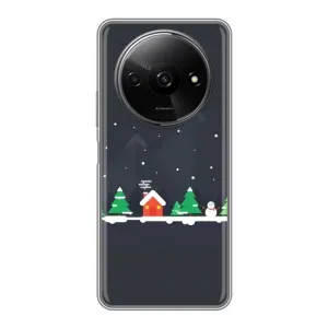 Силиконовый бампер на рождество для Xiaomi Redmi A3x (Город зимний)