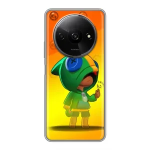 Чохол Бравл Старс для Xiaomi Redmi A3x (LEON в кофті)