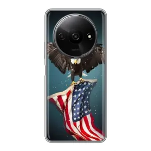 Чехол Флаг USA для Xiaomi Redmi A3x (Орел и флаг)