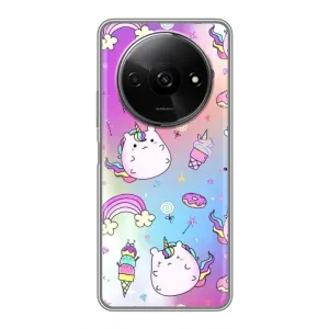 Чехол Unicorn на Xiaomi Redmi A3x (Радуга и Единорог)