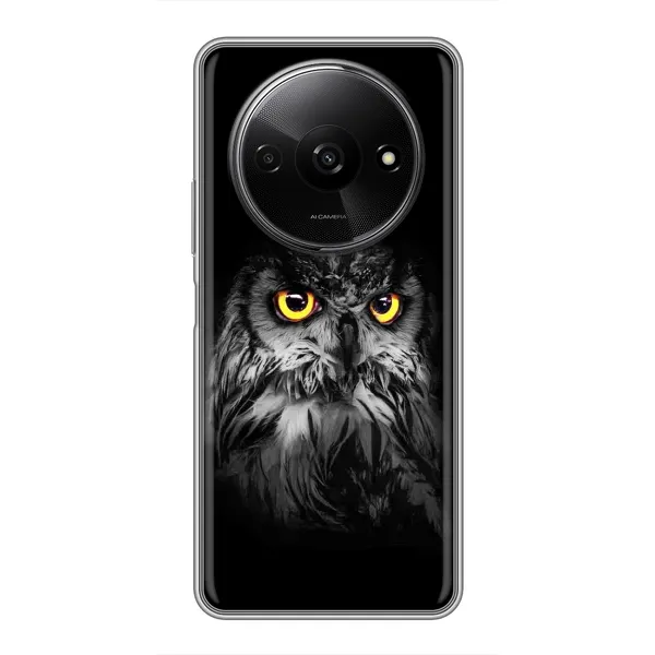 Чехол с рисунком «Сова на чёрном» для Xiaomi Redmi A3x Чехол с рисунком «Сова на чёрном» для Xiaomi Redmi A3x