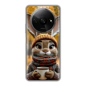Печатный чехол «Зверята с кофе» для Xiaomi Redmi A3x (Зайчик с кофе)