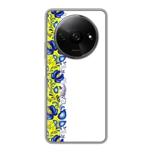 Силиконовый Чехол на Xiaomi Redmi A3x с картинкой Вышиванки (Желто-синяя вышиванка)