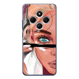 Силіконовый Чохол на Xiaomi Redmi A4 5G з картинкой Модных девушек (Дівчина та вії)
