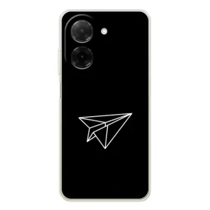 Чехол с картинками на черном фоне для Xiaomi Redmi A5 (Самолетик)
