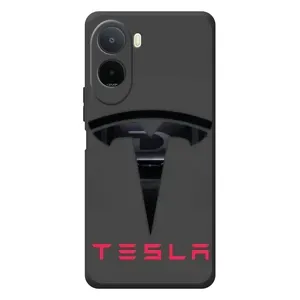 Силиконовый бампер с картинкой машины на Xiaomi Redmi A7 Pro (Logo TESLA)