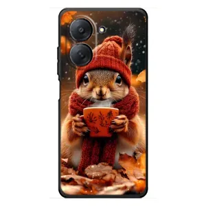 Печатный чехол «Зверята с кофе» для Xiaomi Redmi A7 (Белка с кофе)