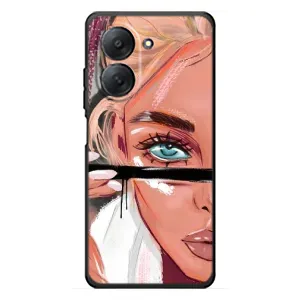 Силіконовый Чохол на Xiaomi Redmi A7 з картинкой Модных девушек (Дівчина та вії)