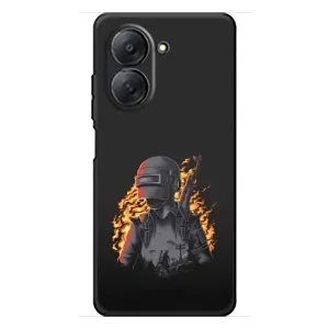 Силиконовый чехол с картинкой "Герой Pubg" на Xiaomi Redmi A7 (В огне)