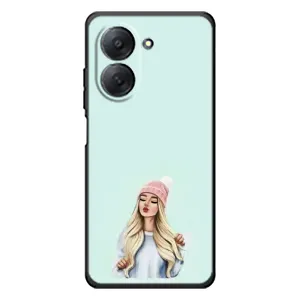 Силіконовый Чохол на Xiaomi Redmi A7 з картинкой Модных девушек (В шапці)