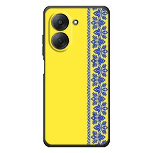 Силиконовый Чехол на Xiaomi Redmi A7 (Вышиванка на желтом)