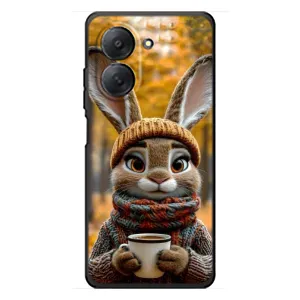 Печатный чехол «Зверята с кофе» для Xiaomi Redmi A7 (Зайчик с кофе)