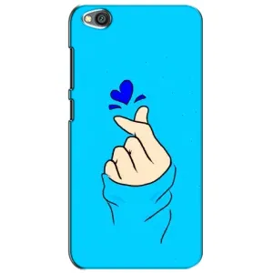 Чехлы (Знак сердечка) на Xiaomi Redmi Go (Сердце на синем)
