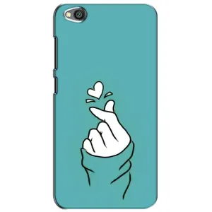 Чехлы (Знак сердечка) на Xiaomi Redmi Go (Сердечко на бирюзовом)