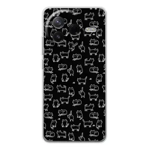 Чехол на тематику: Коты для Xiaomi Redmi K80 Ultra (Котики на черном)