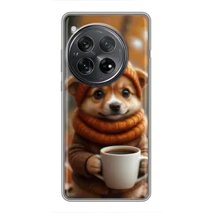Печатный чехол «Зверята с кофе» для Xiaomi Redmi K80 (Собачка с кофе)