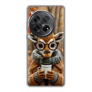 Печатный чехол «Зверята с кофе» для Xiaomi Redmi K80 (Жираф с кофе)